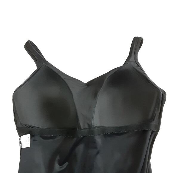 Lands End One Piece Swimsuit Black V Neck Tummy Control Bathing Suit Womens 16 - Picture 7 of 12